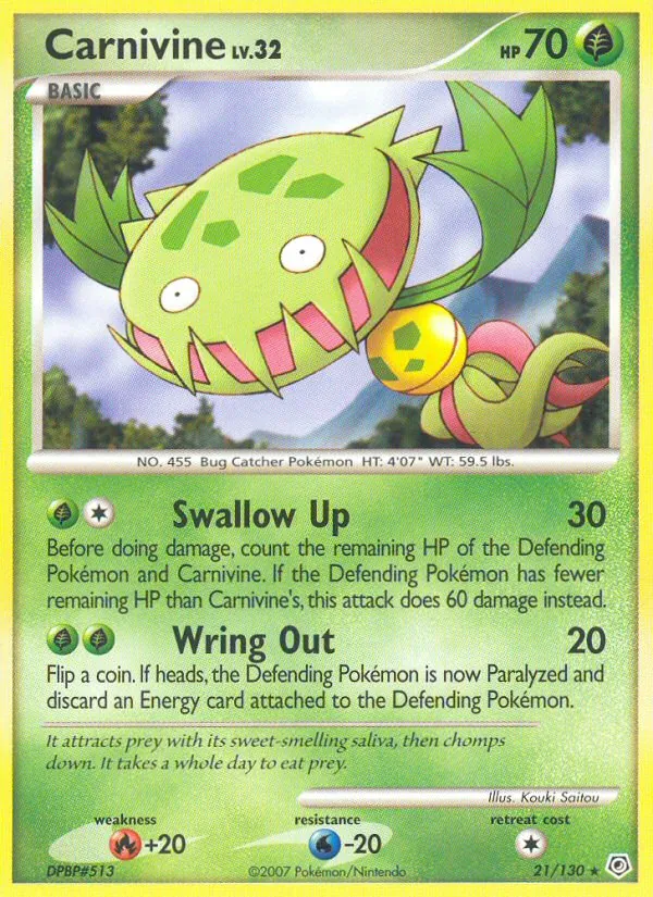 Carnivine - Diamond & Pearl Pokemon Card