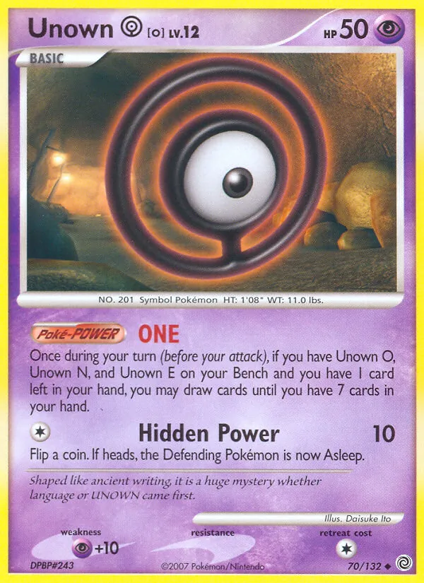 Unown O - Secret Wonders Pokemon Card