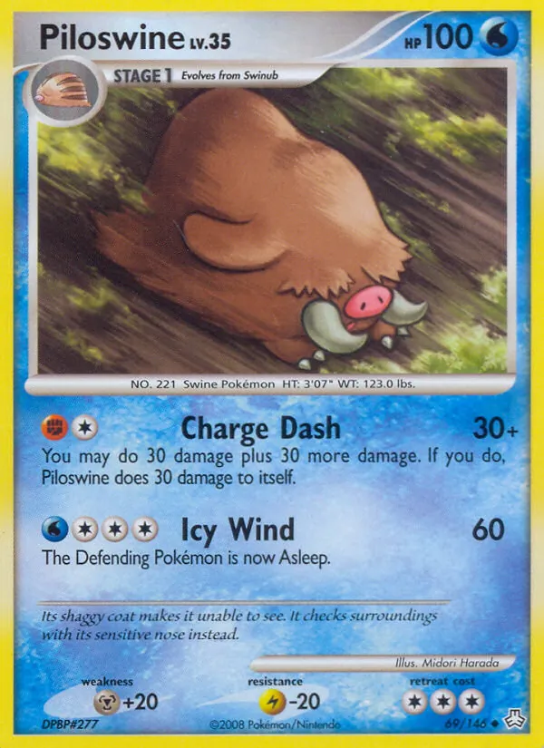 Piloswine - Legends Awakened Pokemon Card