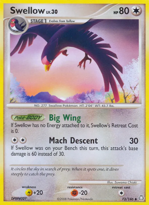 Swellow - Legends Awakened Pokemon Card