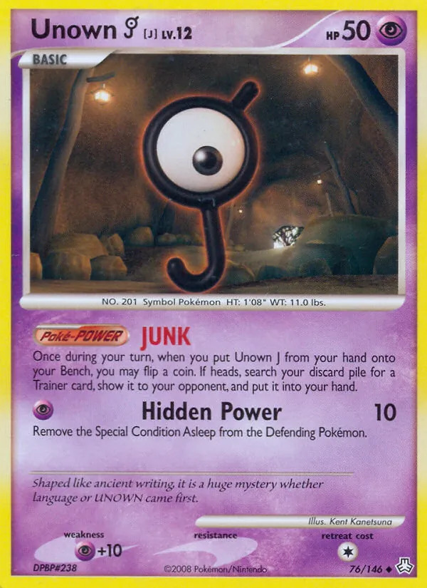 Unown J - Legends Awakened Pokemon Card