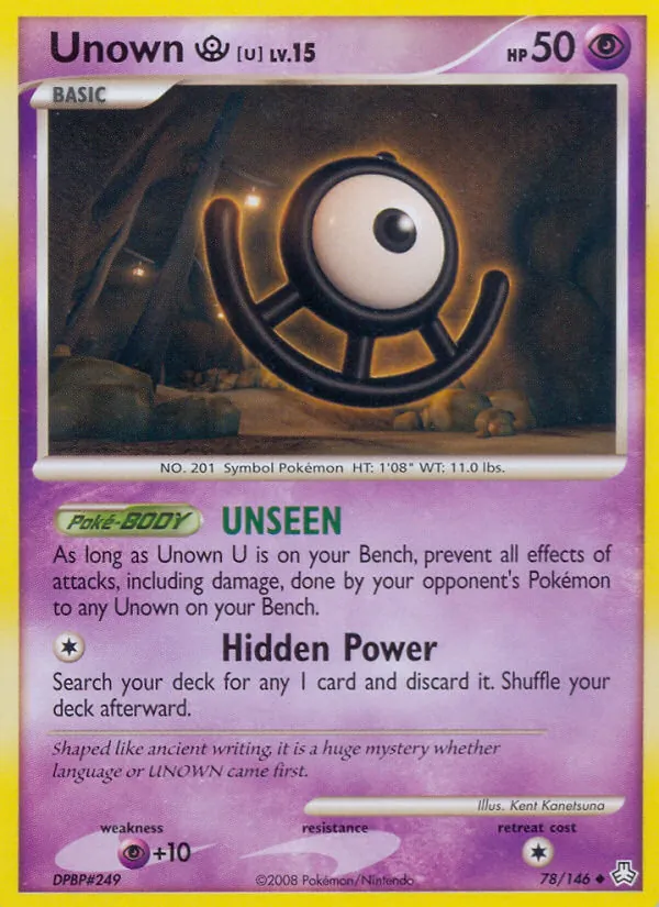 Unown U - Legends Awakened Pokemon Card