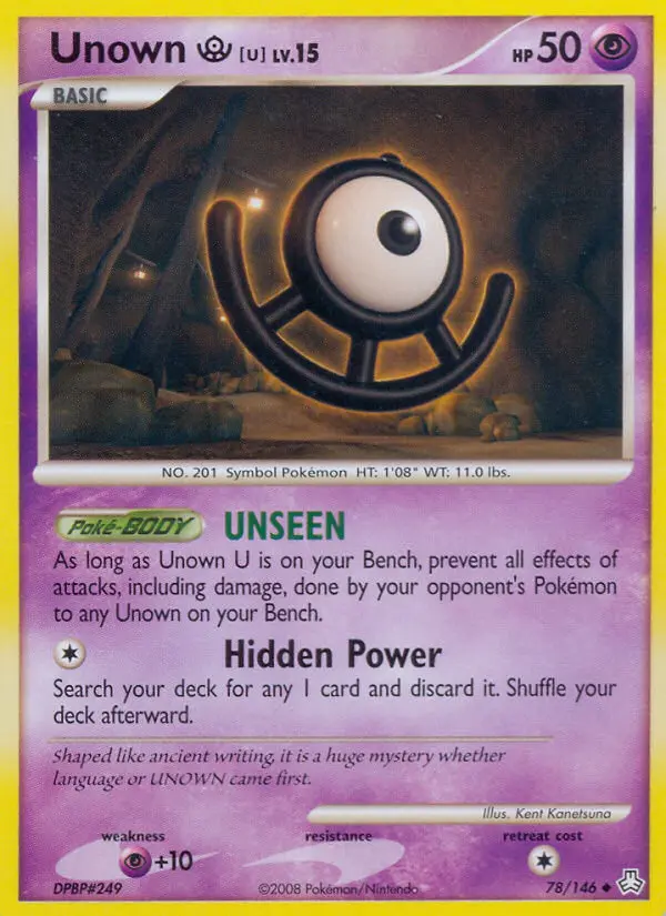 Unown U - Legends Awakened Pokemon Card
