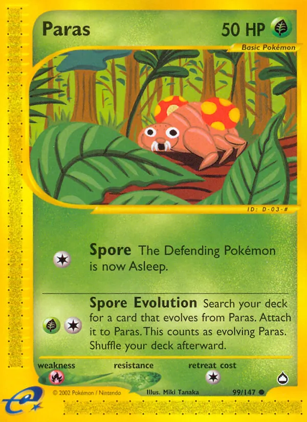 Paras - Aquapolis Pokemon Card