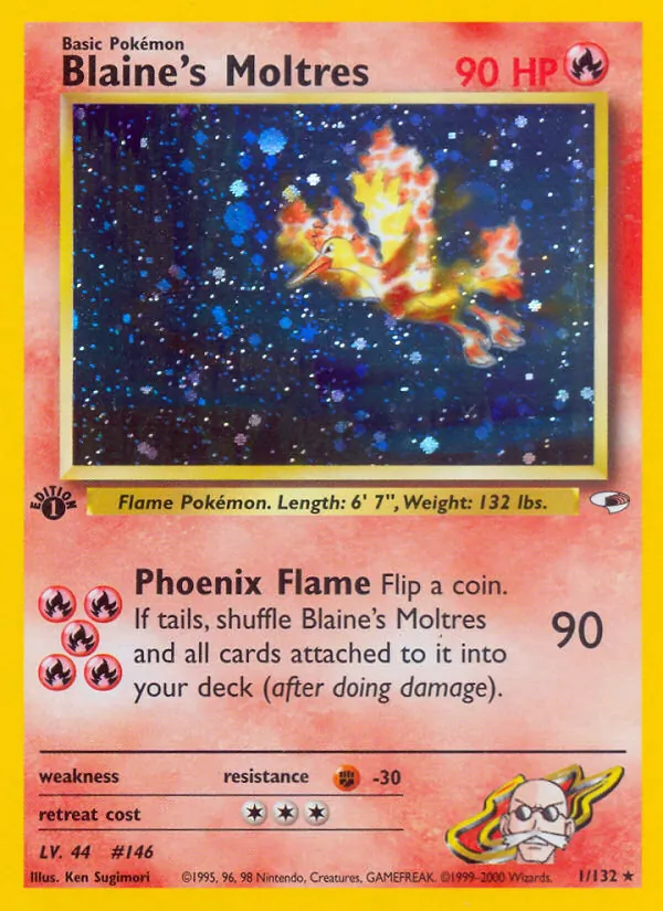 Blaine's Moltres - Gym Heroes Pokemon Card