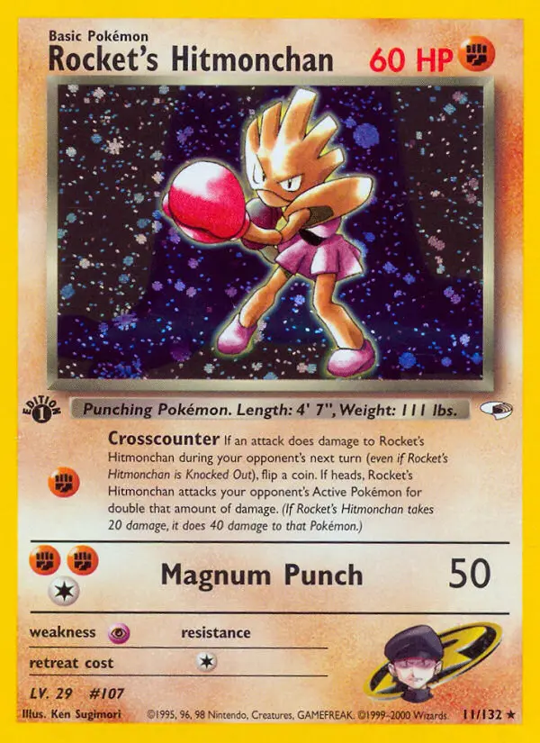 Rocket's Hitmonchan - Gym Heroes Pokemon Card