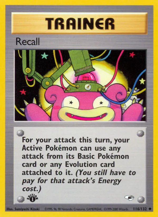 Recall - Gym Heroes Pokemon Card