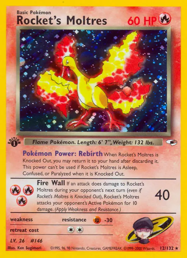 Rocket's Moltres - Gym Heroes Pokemon Card