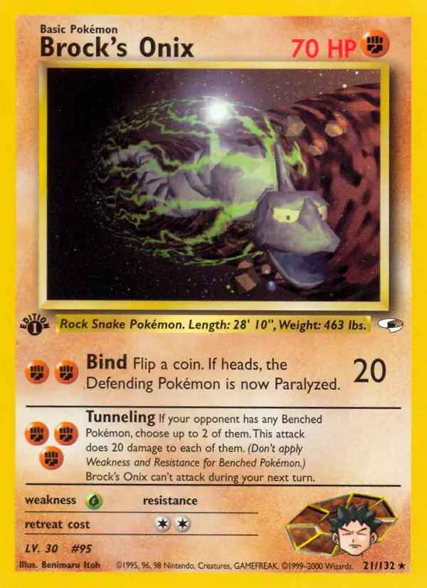 Brock's Onix - Gym Heroes Pokemon Card