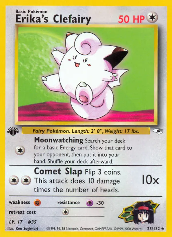 Erika's Clefairy - Gym Heroes Pokemon Card