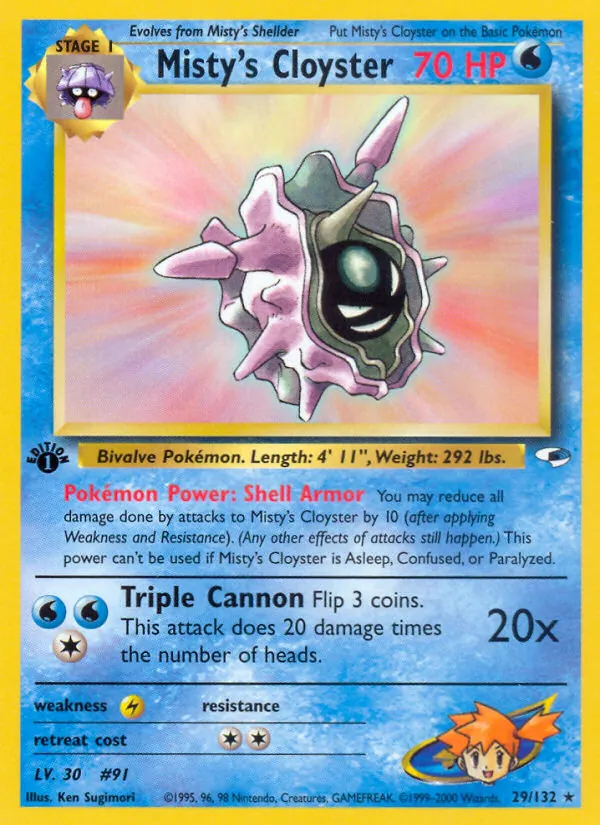Misty's Cloyster - Gym Heroes Pokemon Card