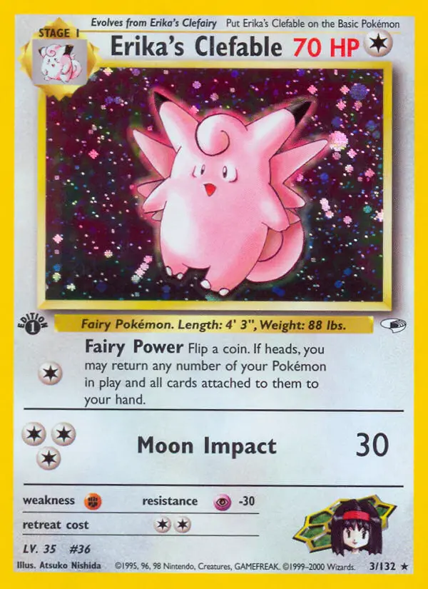 Erika's Clefable - Gym Heroes Pokemon Card