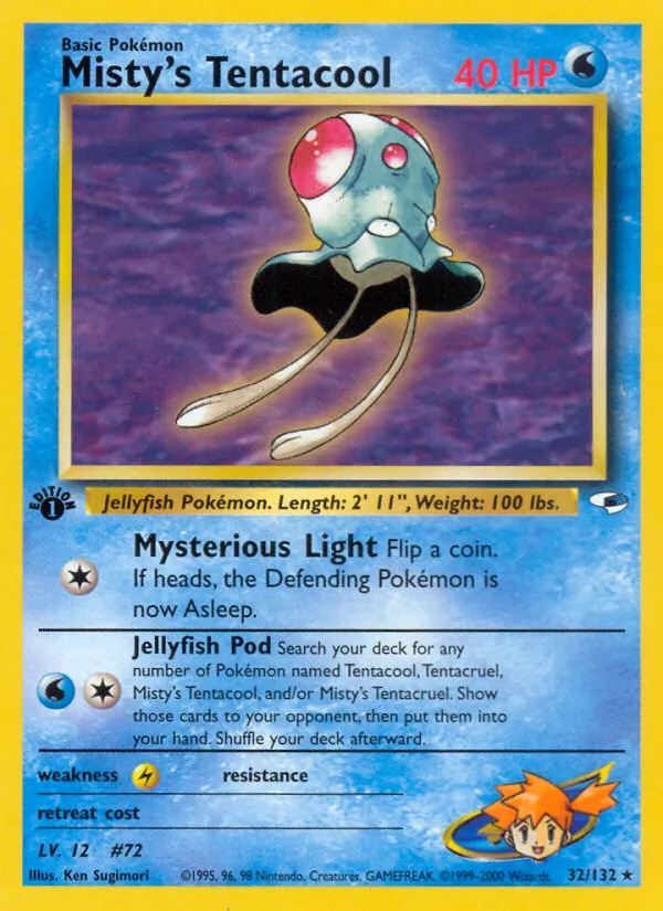 Misty's Tentacool - Gym Heroes Pokemon Card