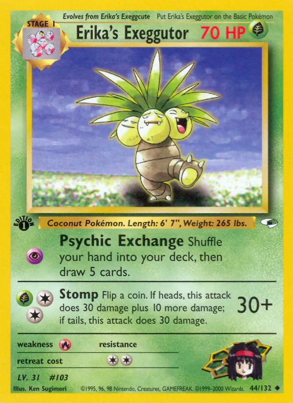 Erika's Exeggutor - Gym Heroes Pokemon Card