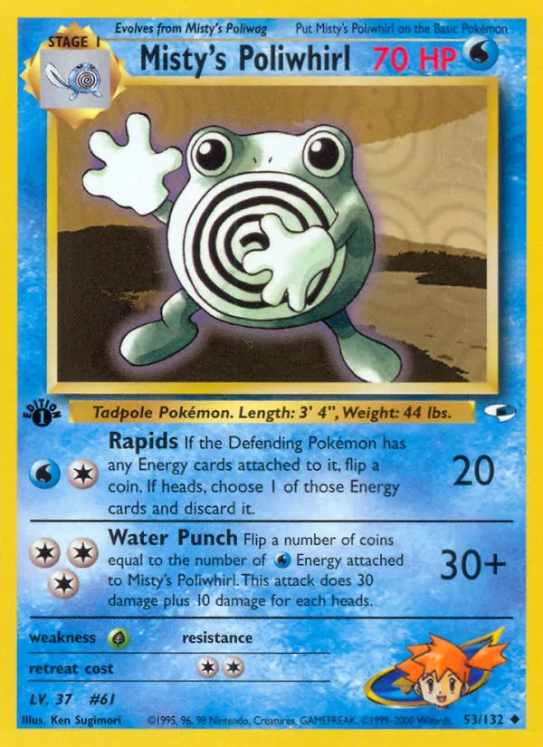 Misty's Poliwhirl - Gym Heroes Pokemon Card