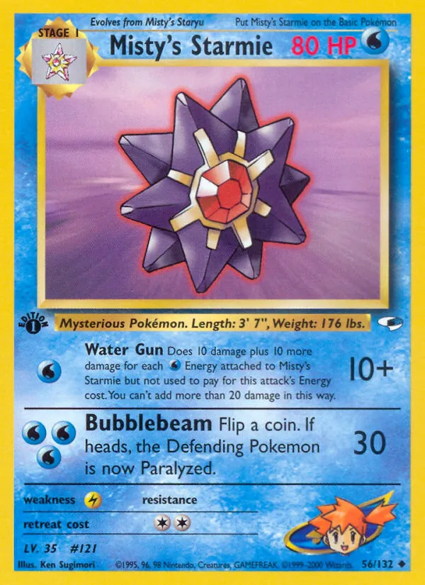 Misty's Starmie - Gym Heroes Pokemon Card