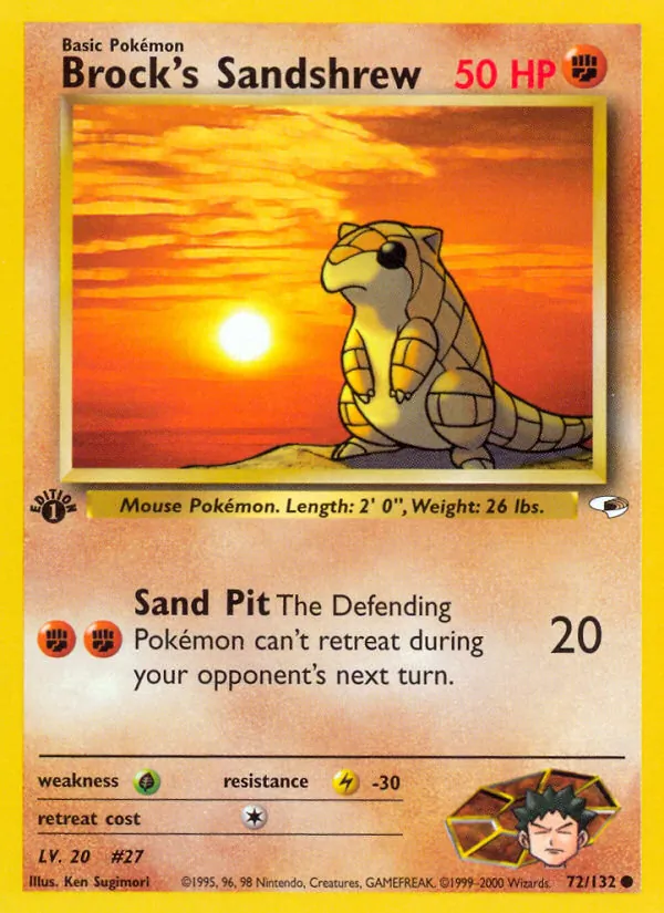 Brock's Sandshrew - Gym Heroes Pokemon Card