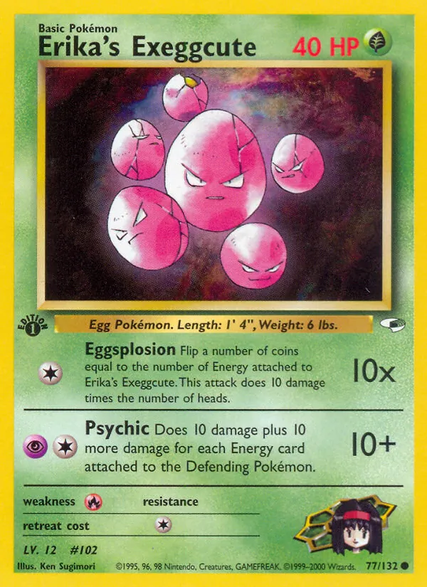 Erika's Exeggcute - Gym Heroes Pokemon Card