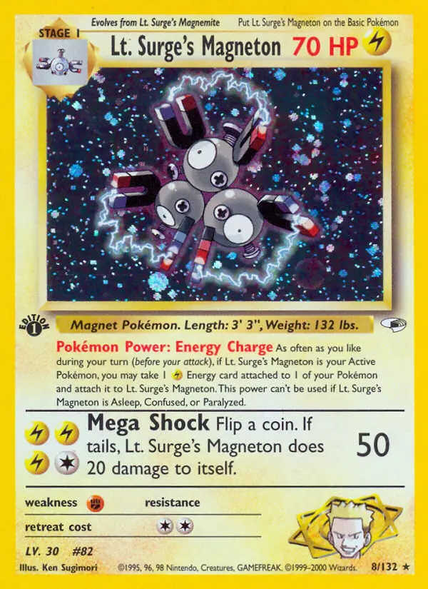 Lt. Surge's Magneton - Gym Heroes Pokemon Card