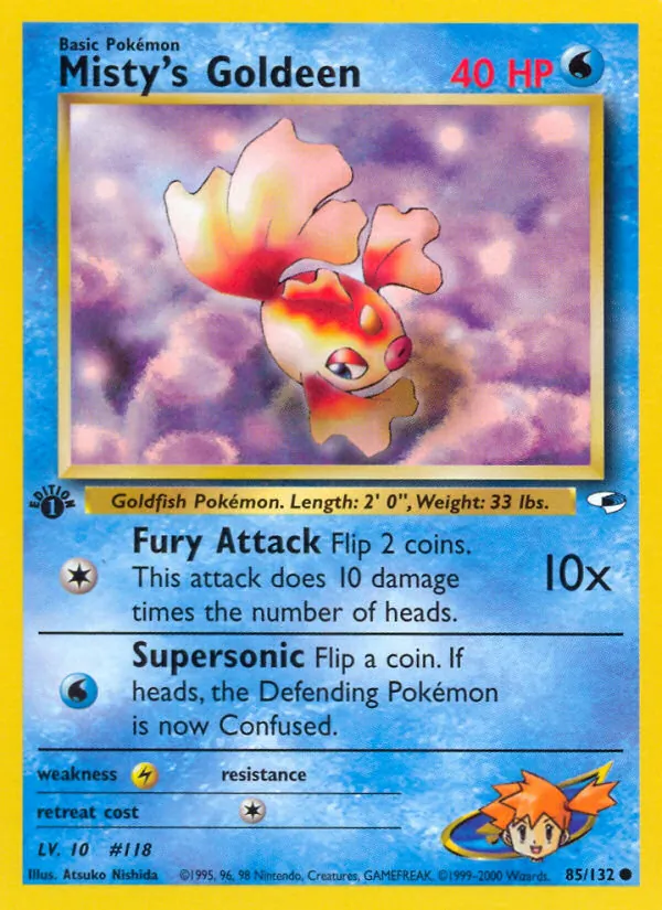 Misty's Goldeen - Gym Heroes Pokemon Card