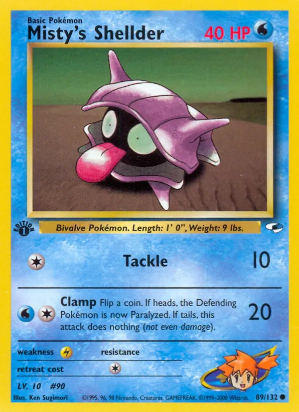 Misty's Shellder - Gym Heroes Pokemon Card