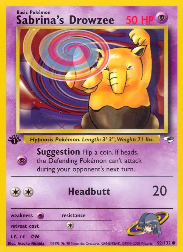 Sabrina's Drowzee - Gym Heroes Pokemon Card