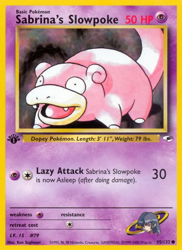 Sabrina's Slowpoke - Gym Heroes Pokemon Card