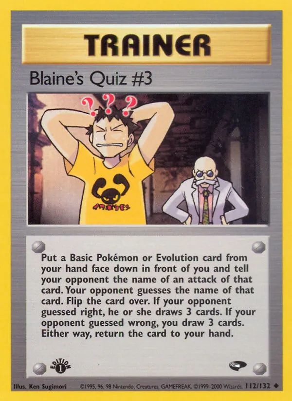 Blaine's Quiz #3 - Gym Challenge Pokemon Card