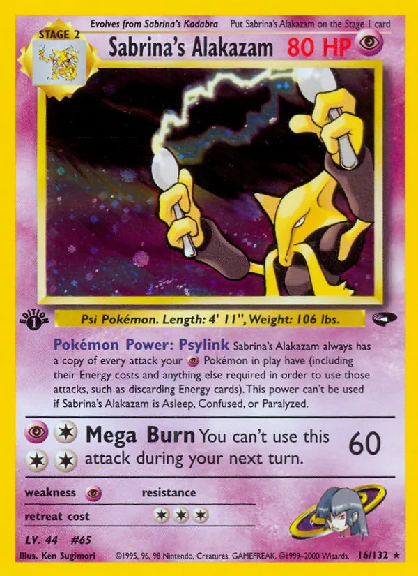Sabrina's Alakazam - Gym Challenge Pokemon Card