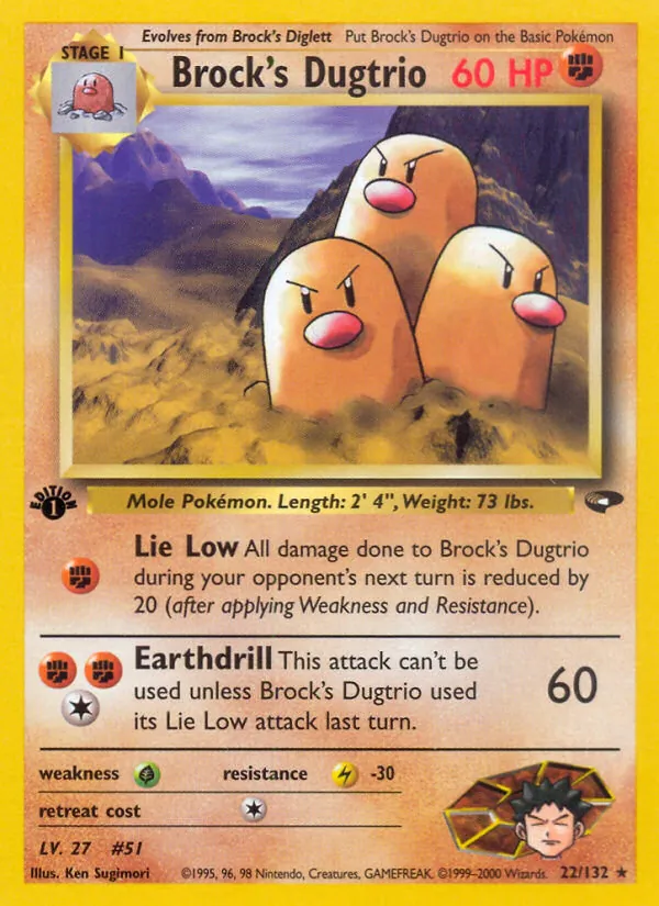 Brock's Dugtrio - Gym Challenge Pokemon Card