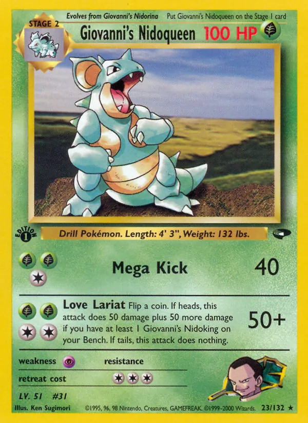 Giovanni's Nidoqueen - Gym Challenge Pokemon Card