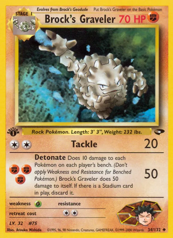 Brock's Graveler - Gym Challenge Pokemon Card