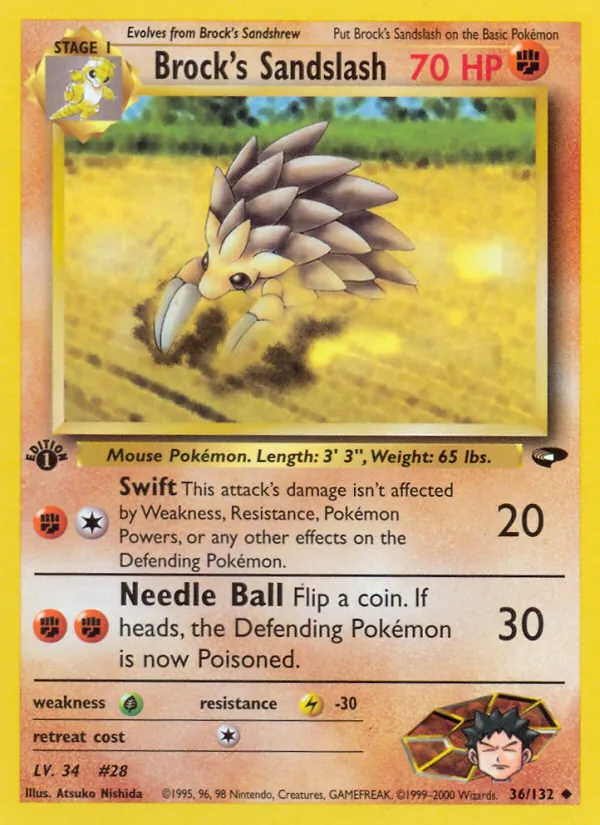 Brock's Sandslash - Gym Challenge Pokemon Card