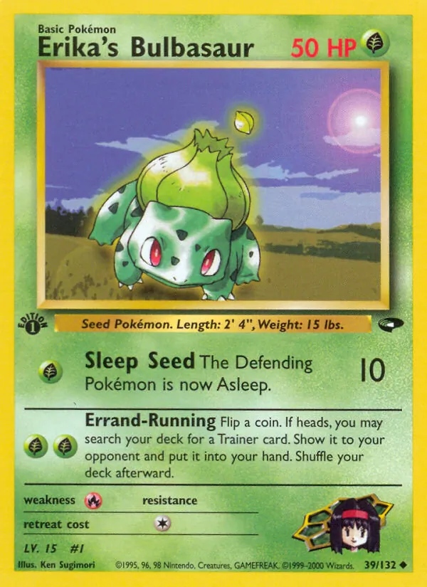 Erika's Bulbasaur - Gym Challenge Pokemon Card