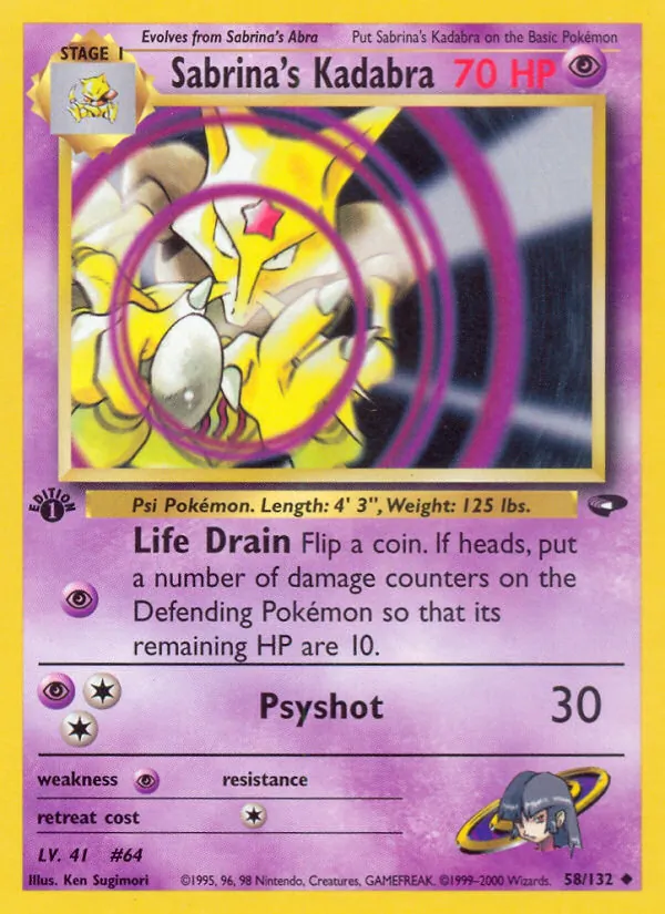 Sabrina's Kadabra - Gym Challenge Pokemon Card