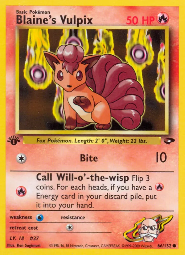 Blaine's Vulpix - Gym Challenge Pokemon Card