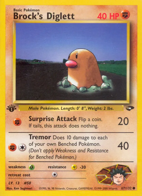 Brock's Diglett - Gym Challenge Pokemon Card