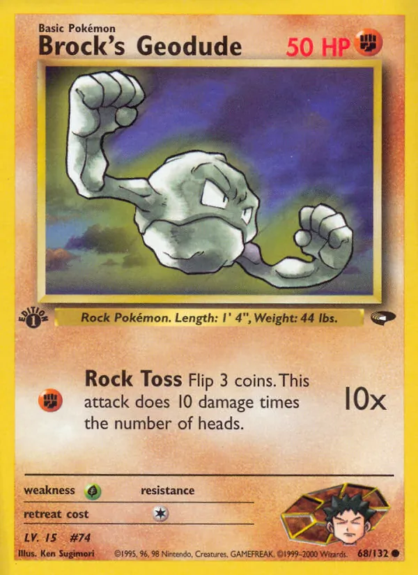 Brock's Geodude - Gym Challenge Pokemon Card