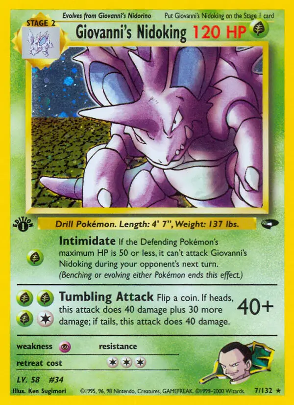 Giovanni's Nidoking - Gym Challenge Pokemon Card