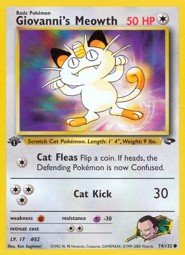 Giovanni's Meowth - Gym Challenge Pokemon Card