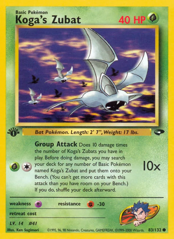 Koga's Zubat - Gym Challenge Pokemon Card