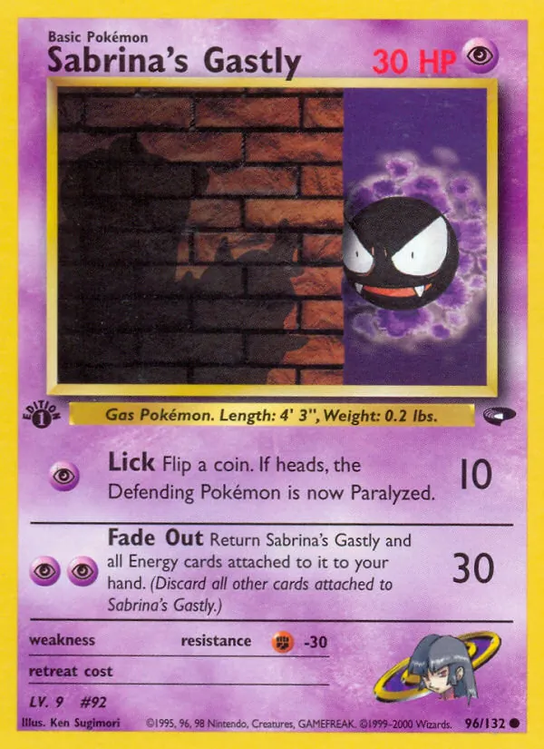 Sabrina's Gastly - Gym Challenge Pokemon Card