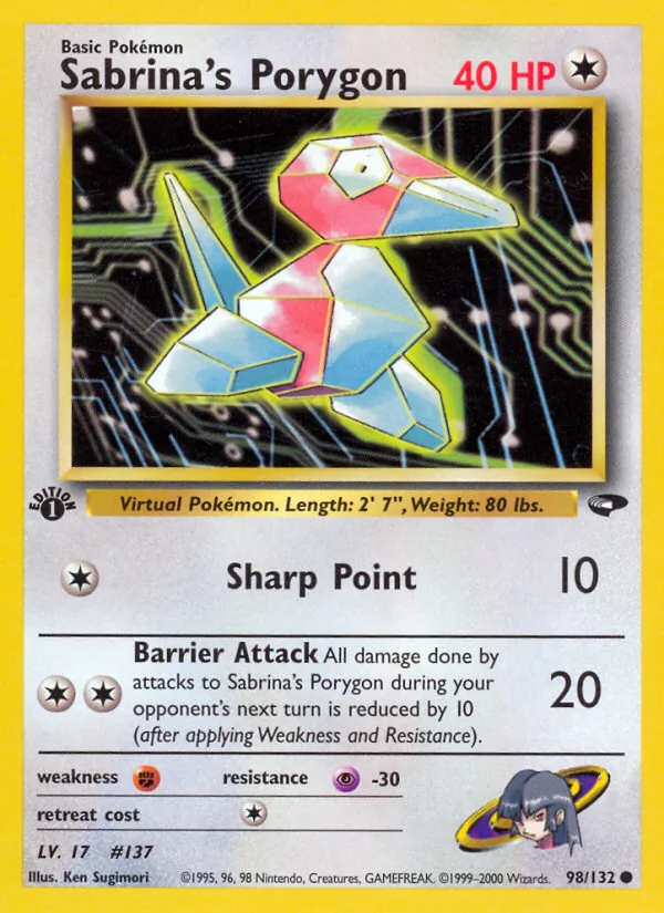 Sabrina's Porygon - Gym Challenge Pokemon Card