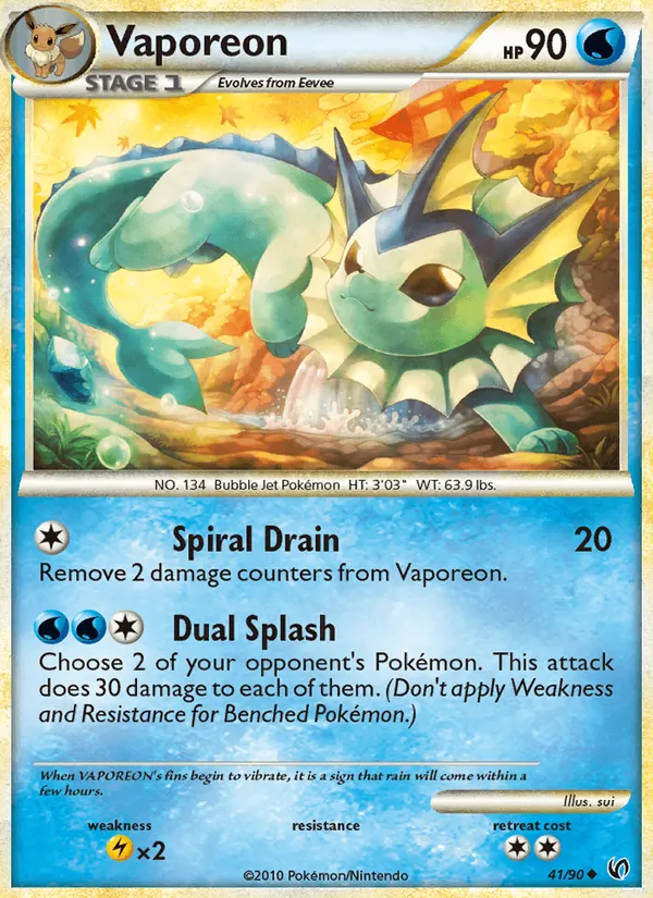 Vaporeon - Undaunted Pokemon Card