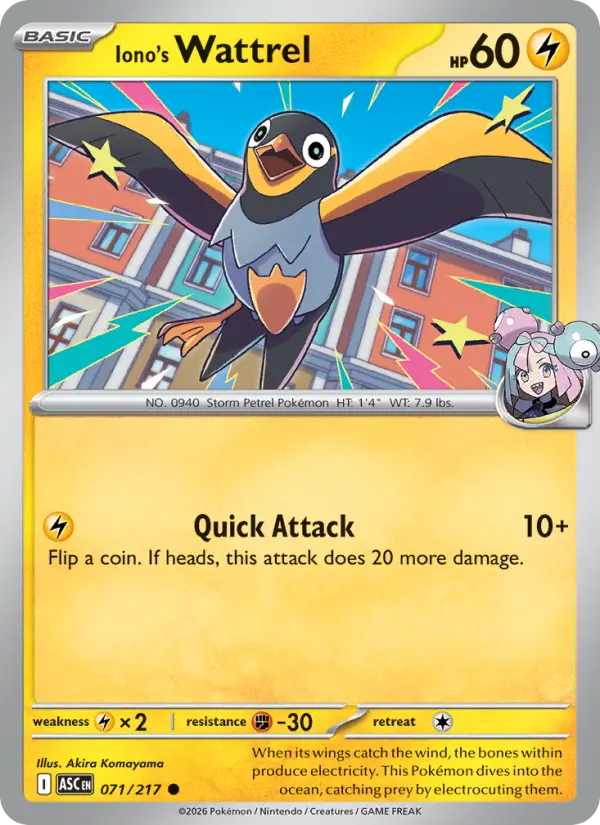 Iono's Wattrel - Ascended Heroes Pokemon Card
