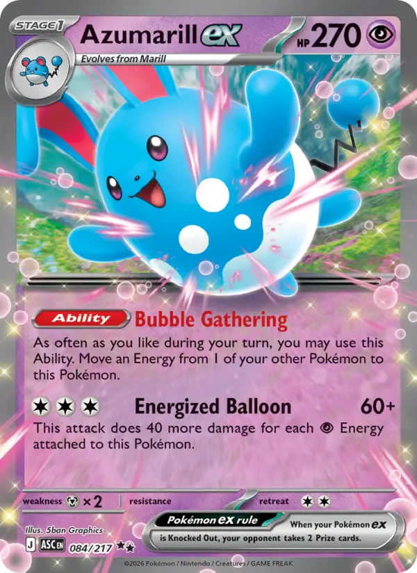 Azumarill ex - Ascended Heroes Pokemon Card
