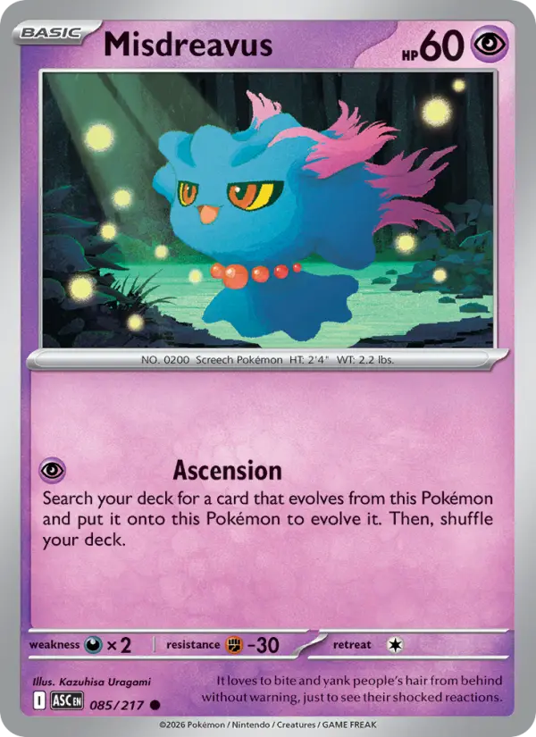 Misdreavus - Ascended Heroes Pokemon Card