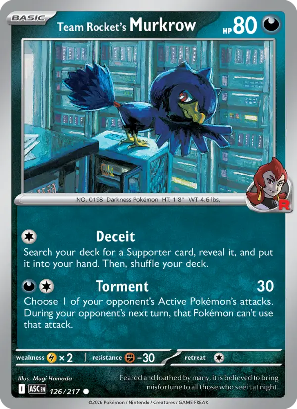 Team Rocket's Murkrow - Ascended Heroes Pokemon Card