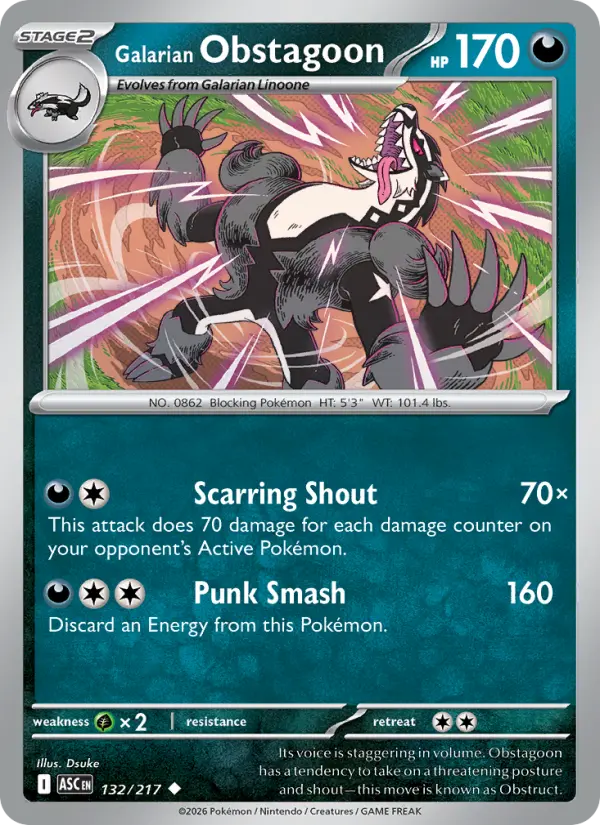 Galarian Obstagoon - Ascended Heroes Pokemon Card