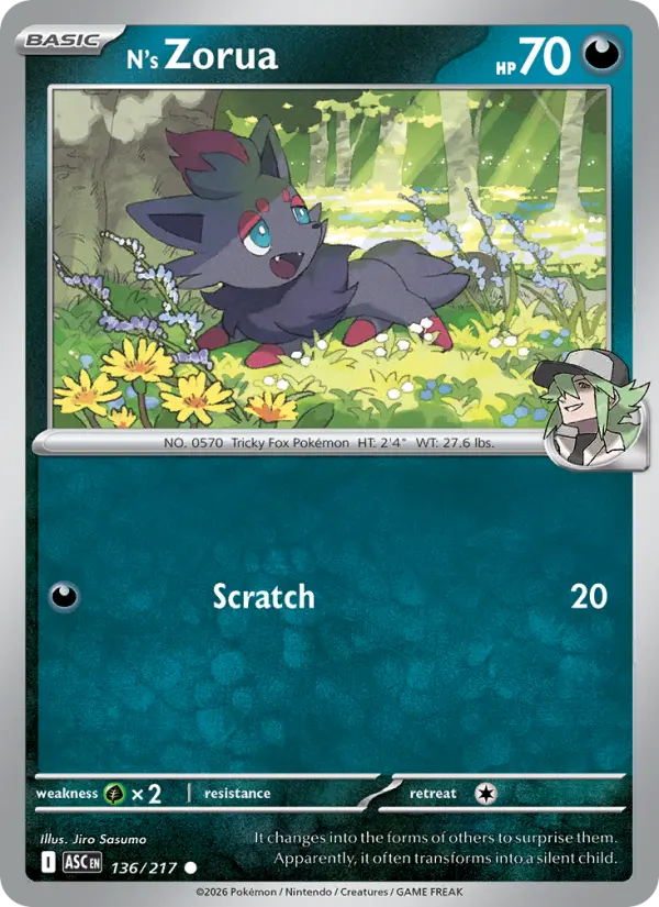 N's Zorua - Ascended Heroes Pokemon Card